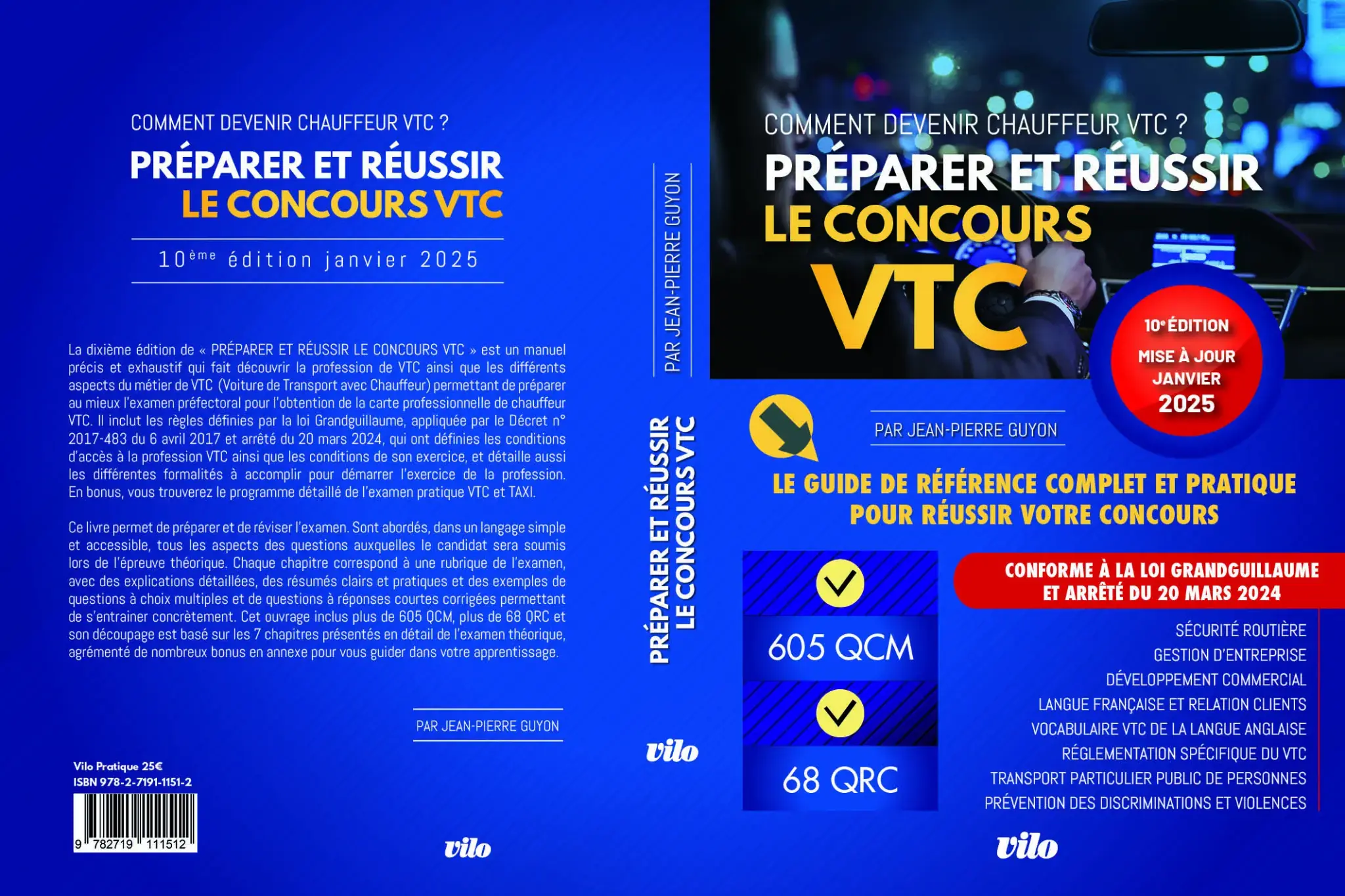 Livre VTC 2025 - Double couverture avec logo Vilo et ISBN